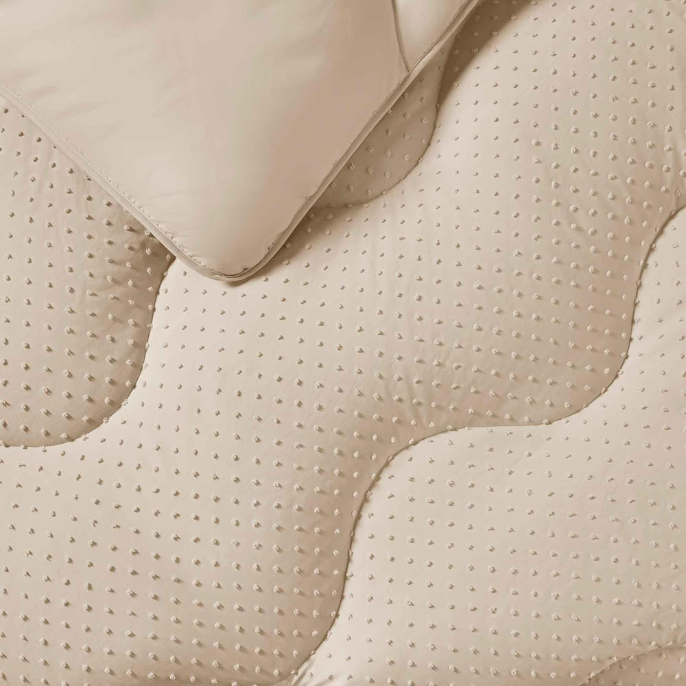 Night Lark Plapumă fără capac, 4.5 Tog, dimensiune rege, colecție Tufted Dot, lenjerie de pat de lux, hipoalergenic, lavabil la mașină, nisip cald Plapumi si pilote Naty Shop