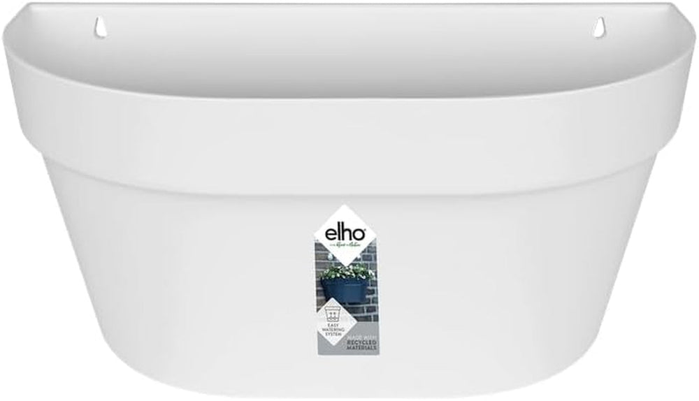 Jardinieră de perete elho Loft Urban 40 - Jardinieră pentru balcon și utilizare în exterior - Ø 39,3 x H 18,8 cm - Alb/Alb