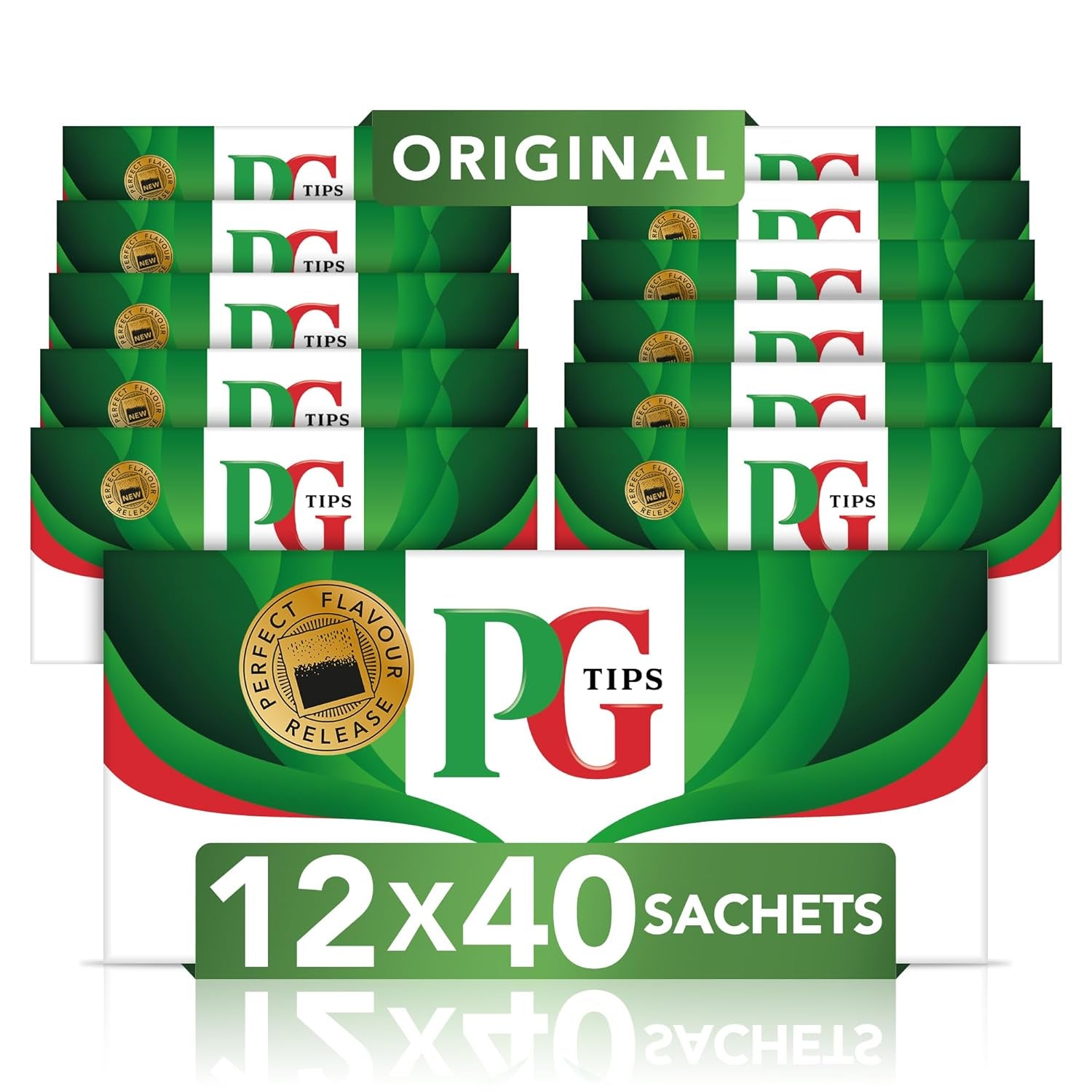 Pliculețe de ceai, original, ceai negru, cu cele mai fine și proaspete frunze de ceai, pentru consumul zilnic, pachet de 12 x 40 pliculețe, 480 pliculețe de ceai negru