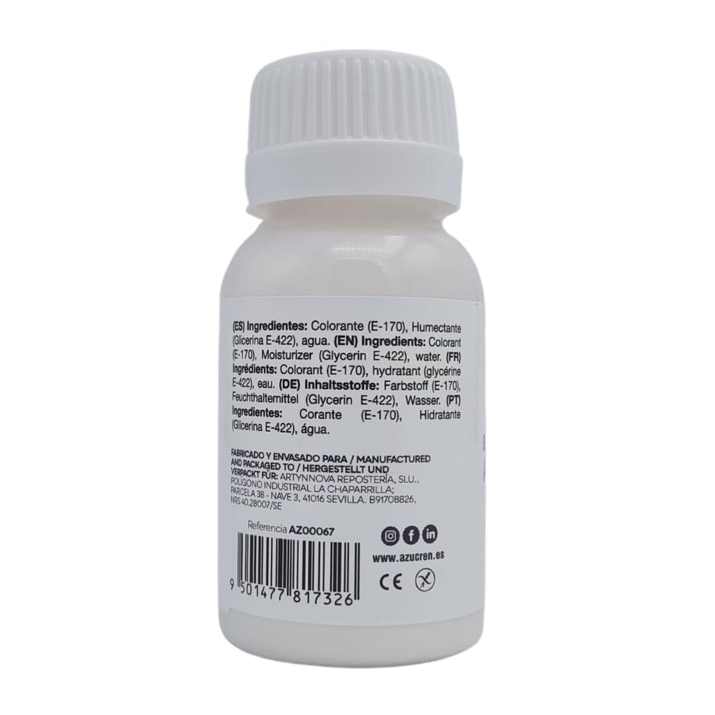 Azucren, Colorant alimentar pentru decorarea torturilor, copt, fursecuri, macaroane, culoare alb pur, colorant alimentar concentrat în formă de gel pentru cremă de unt, pastă de zahăr, glazură regală și mixuri pentru prăjituri, 60 g