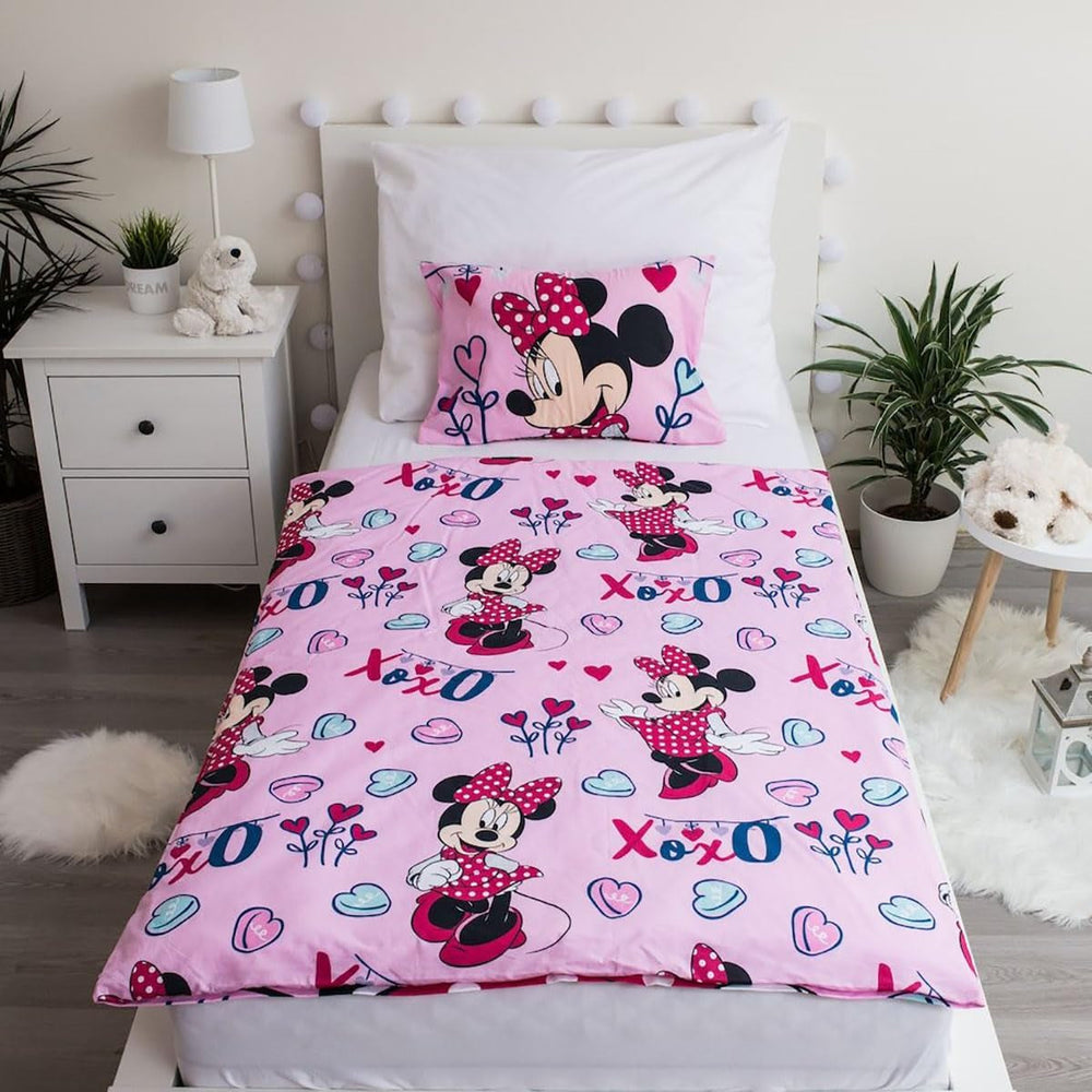 Disney ágynemű, Minnie Mouse Pink Baby, 100% pamut cipzáras ágynemű - Kids Naty Shop