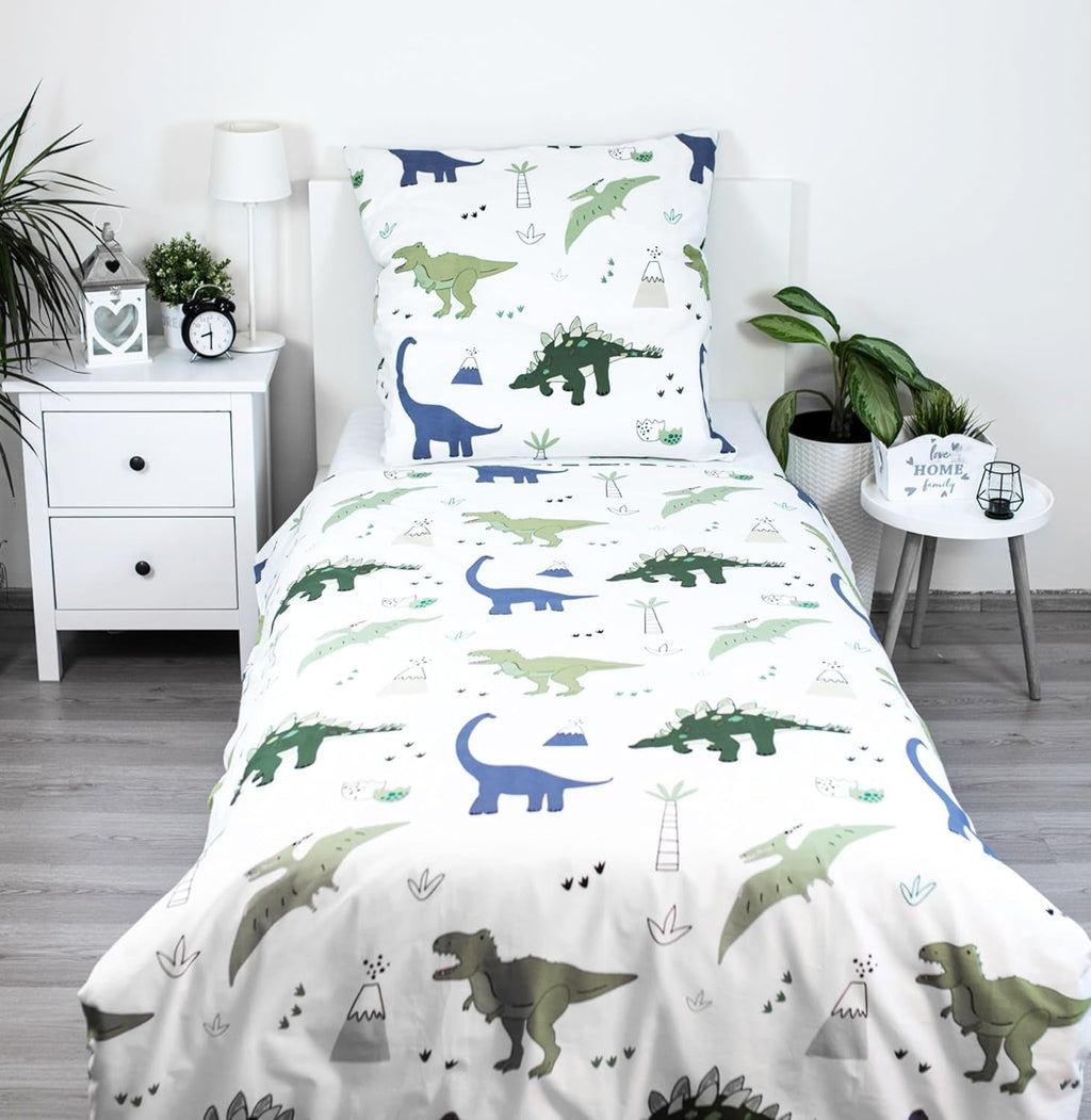 Lenjerie de pat pentru copii, reversibila, Dinozauri Lenjerie de pat - copii Naty Shop Default Title