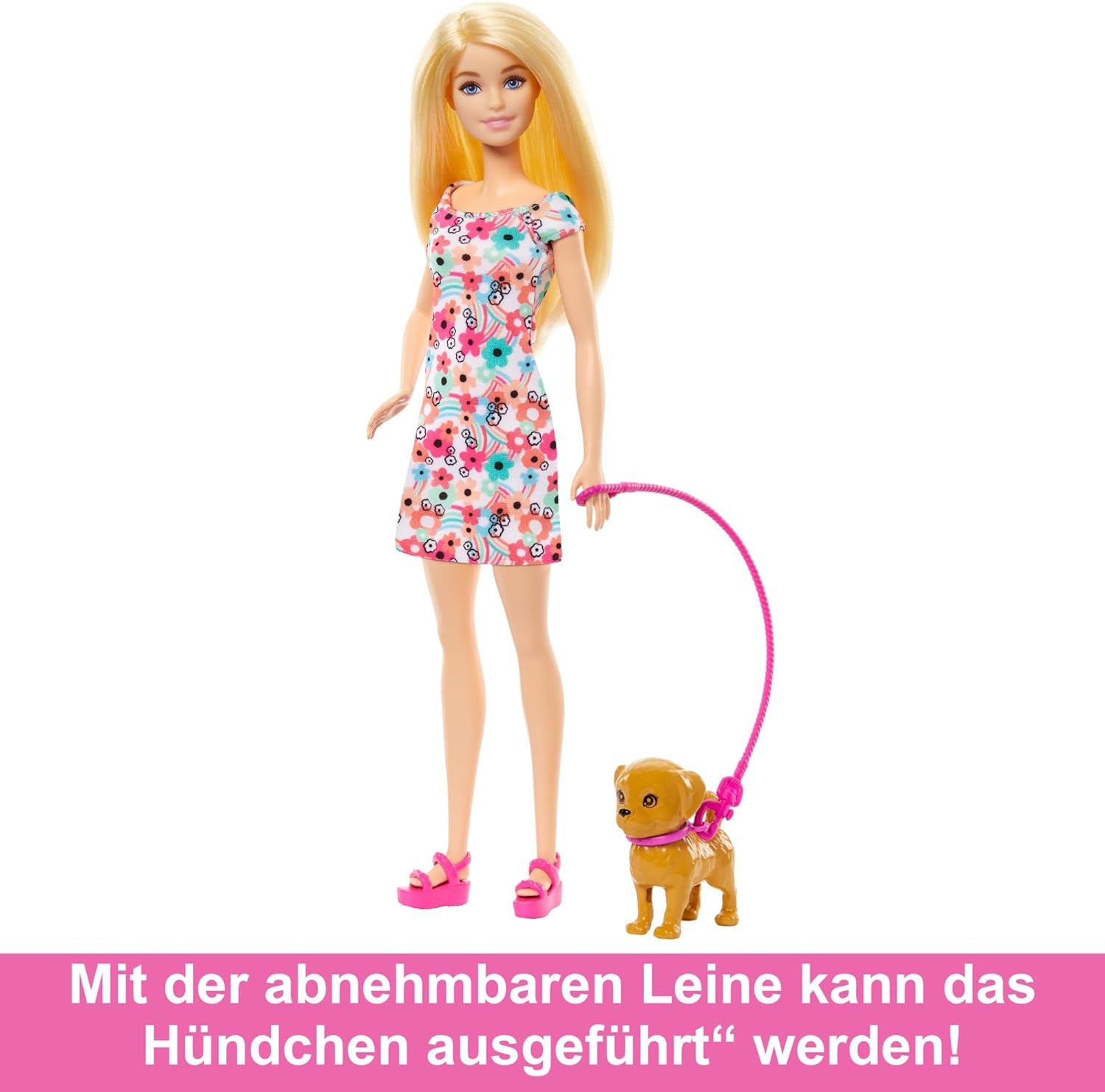 Păpușa Barbie Dog Duo și accesorii, inclusiv cățeluș și câine mare cu scaun cu rotile, lesă, bol cu hrană, pat pentru animale și recompense cu oase, pentru copii cu vârsta de 3 ani și peste, HTK37