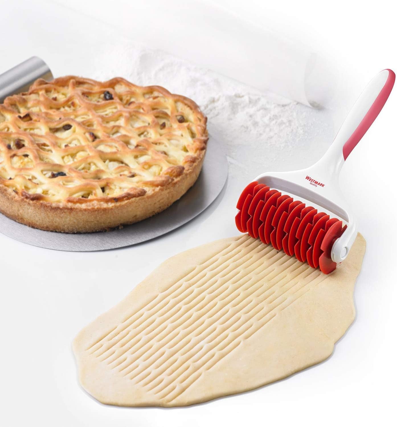 Westmark Gitterroller, hossz: 19,5 cm, Kunststoff, Weiß/Rot, 32182270