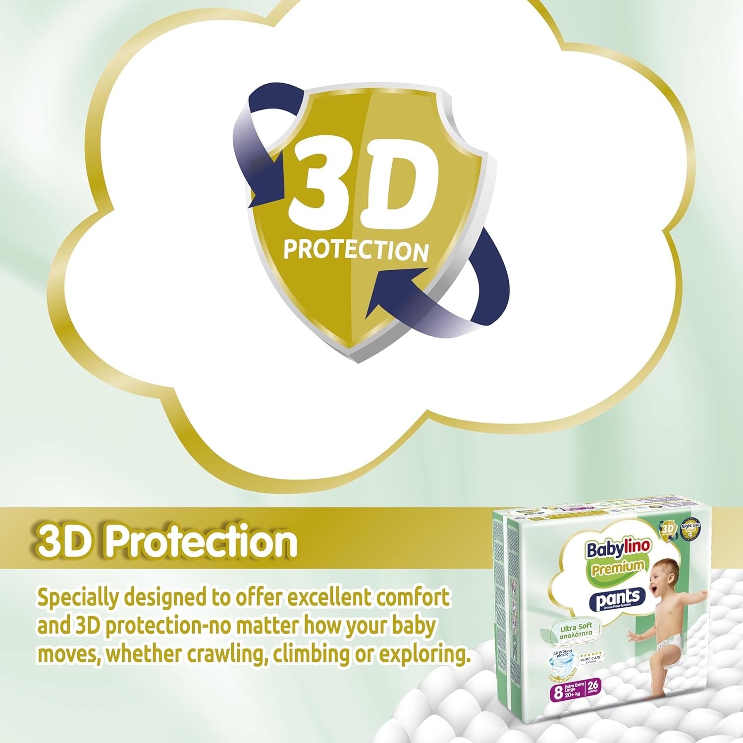 Prémium 8-as méretű nadrág Ultra-Soft szűrővel, XXL (20+ kg), 104 darab