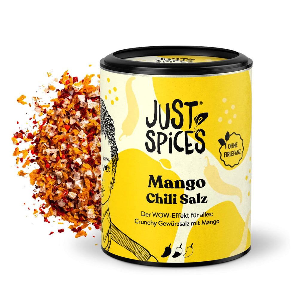 Just Spices Chili fokhagyma só I Gewürzmix, der zu allen Gerichten schmeckt I Gewürzdose, 55 g