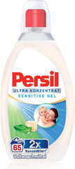 Persil Ultra Concentrate Sensitive Gel (130 mosás), Folyékony mosószer allergiáknak és babáknak kisebb üvegben, kevesebb műanyagért, Eltávolítja a nehéz foltokat, Bőrgyógyászatilag tesztelt Naty Shop mosószerek