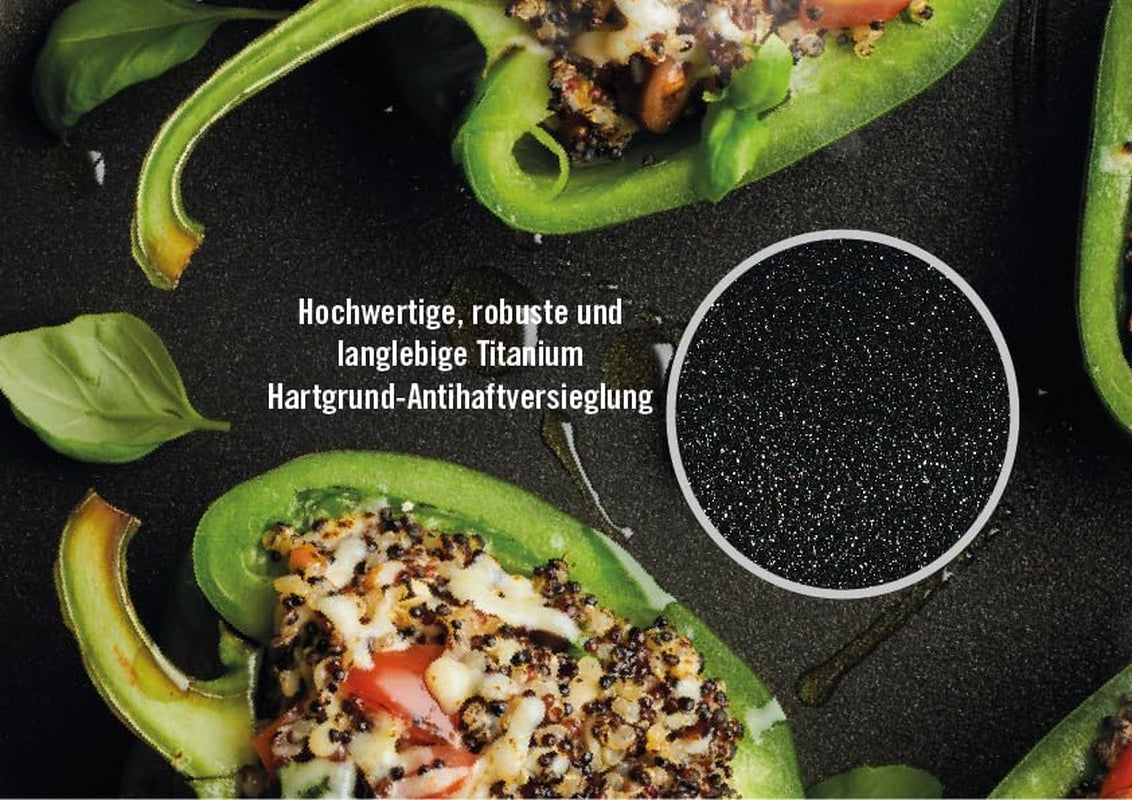 Woll Nowo Titanium Kasserole - Induktiv -, Ø 32 cm, 8 cm Hoch, 5,5 liter, Mit 2 Seitengriffen - Geeignet Für Alle Herdarten Sütőformák és tálcák Naty Shop