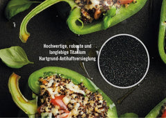 Woll Nowo Titanium Guss-Kasserole Viereckig - Induktiv -, 28 X 28 cm, 10 cm Hoch, 6,0 liter, Mit 2 Seitengriffen - Geeignet Für Alle Herdarten, Alumínium, Backofenfest, Schwarz Formák és tálcák sütéshez Naty Shop