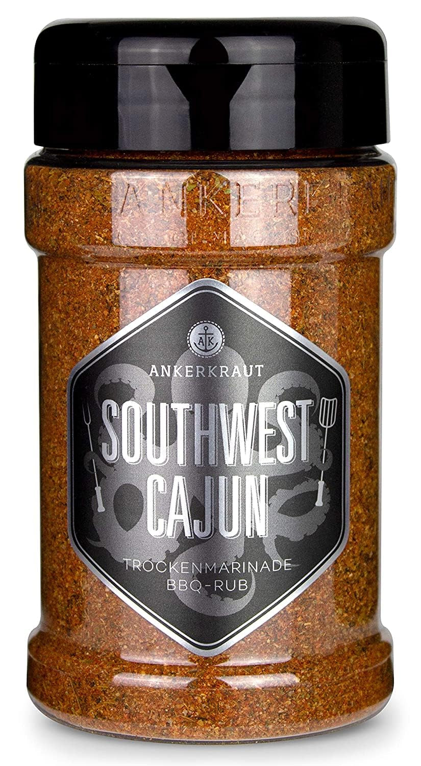 Ankerkraut Southwest Cajun, BBQ Rub Gewürzmischung zum Zubereiten von Gumbos und Jambalaya Gerichten, 170g in Streuer