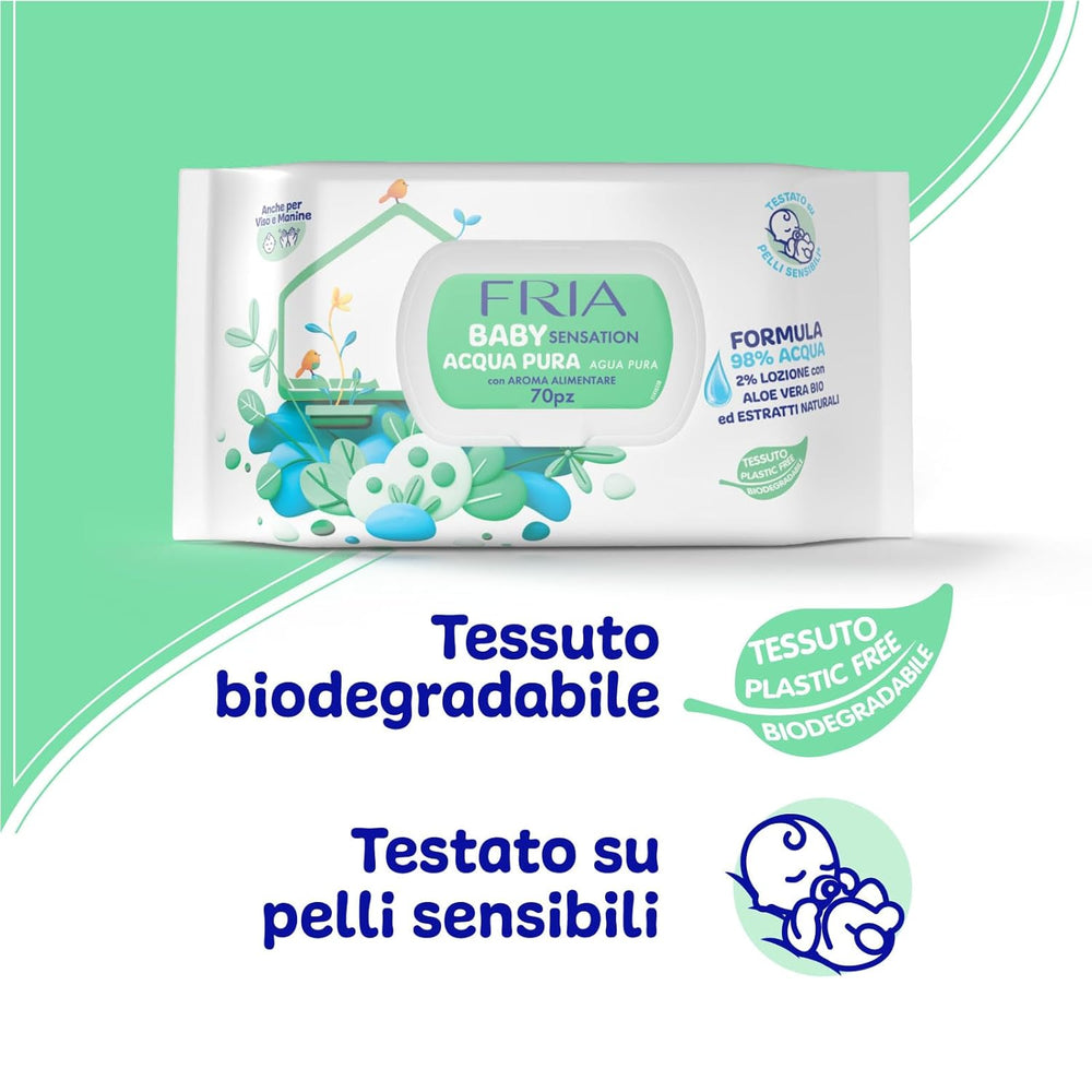 Baby Sensation tiszta vizes nedves törlőkendők, 98%-ban tisztított vízzel készült bőrtisztításhoz, bőrgyógyászatilag tesztelt, 840 db-os törlőkendőt tartalmazó gazdaságos csomag
