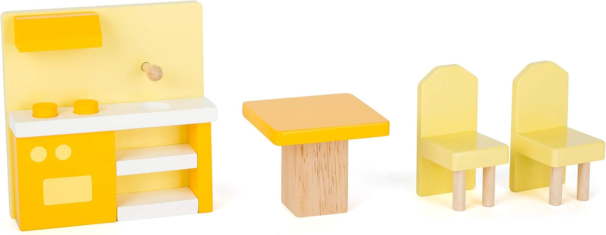 Kis lábú 11192 3 szintes, forgó fa babaház többszínű játékbútorral 37 x 40 x 67 cm Naty Shop babaházak