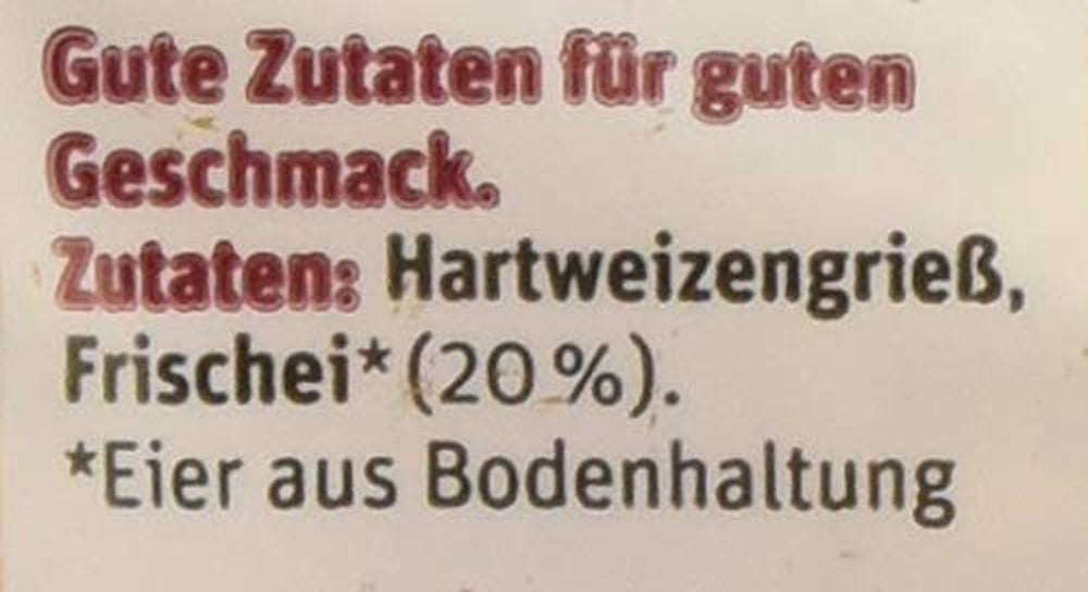 tegut... Tészta tojásos, villa alakú spagettivel, 1 x 500 g