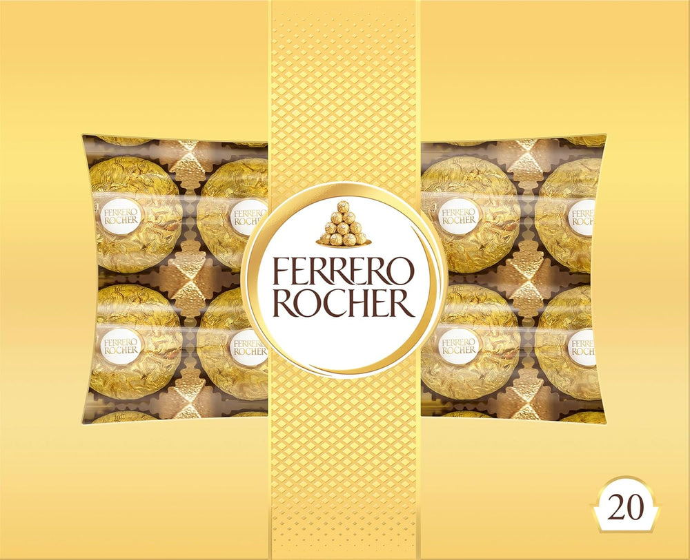 Ferrero Rocher - Ropogós és krémes mogyoró különleges praliné - Valentin-napi ajándék neki és neki - 16 csomag, 4 db egyedi praliné