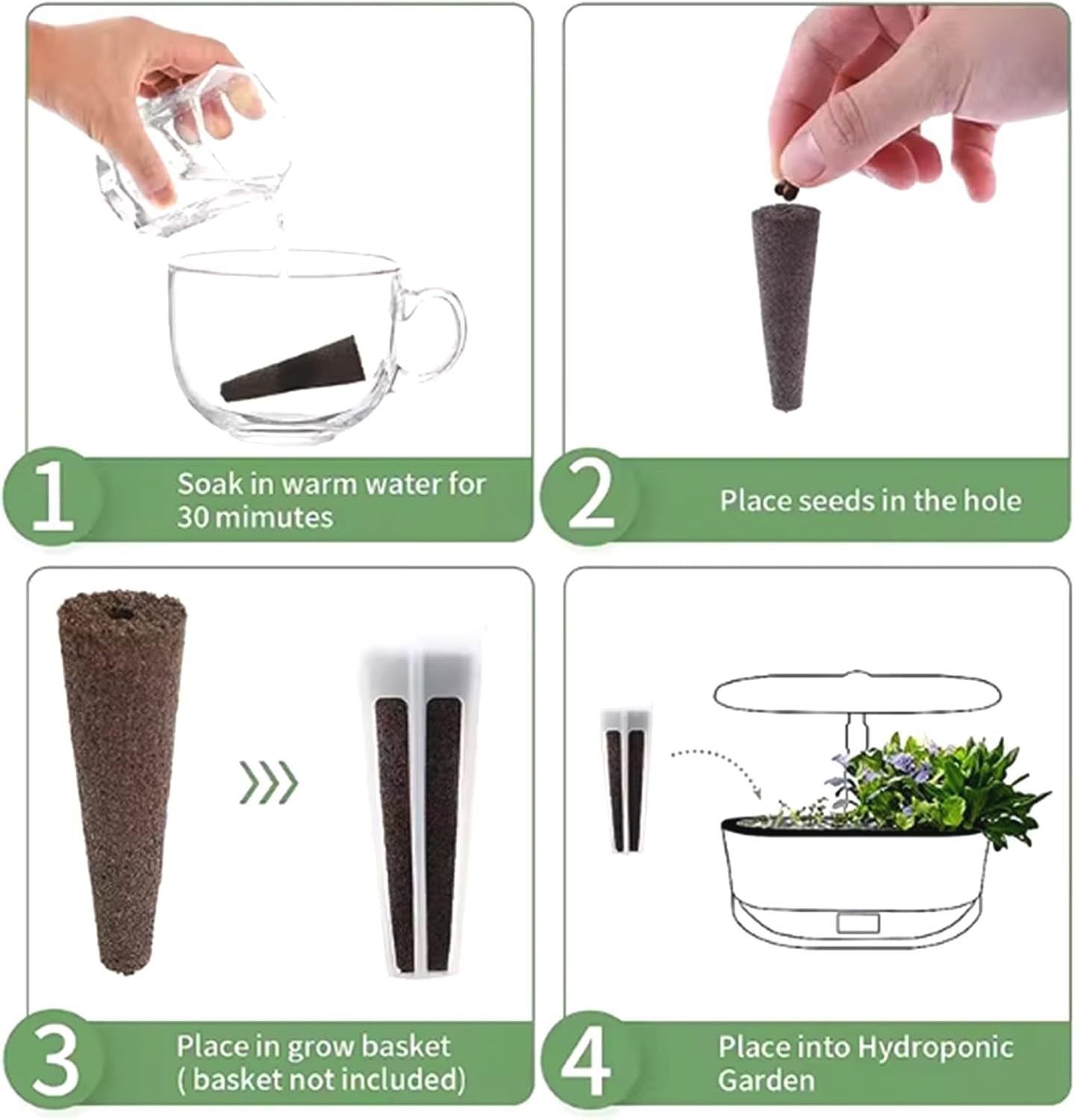 50 csereszivacs, vetőmagtelepítő csövek, gyökértermesztő szivacsdugók, hidroponikus termesztőkészletek hidroponikus termesztőrendszerekhez, beltéri hidroponika, kert