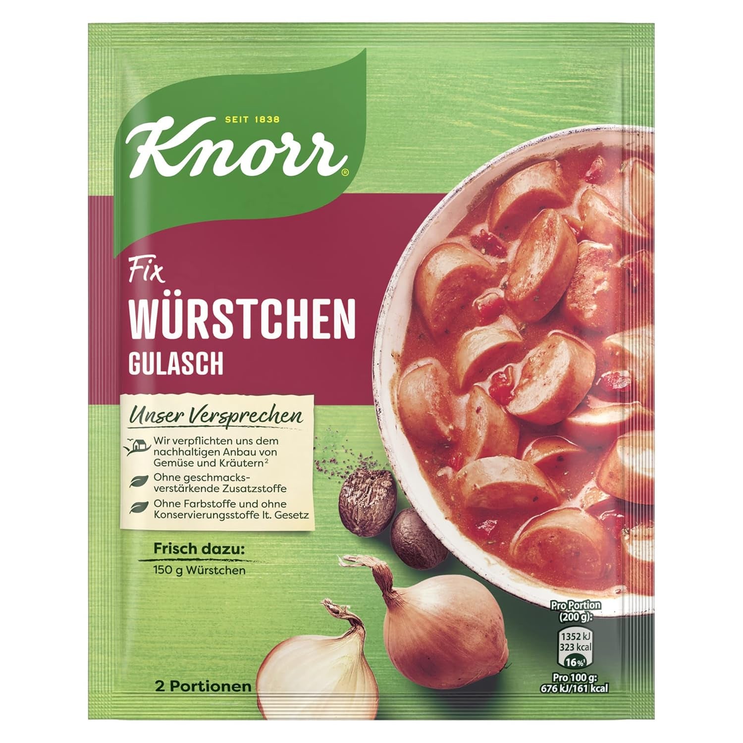 Knorr Fix Würzmischung Paprika-Gulash für eine leckeres Fleischgericht mit natürliche Ingredienten 4 Portionen