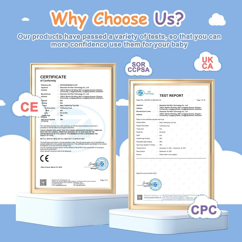 Inel de dentiție pentru bebeluși [Original] - Jucărie de dentiție din silicon, inel de dentiție răcoritor, ajutor pentru dentiție, fără BPA | Jucării, accesorii și cadouri pentru copii mici de 3+ luni | Pachet de 4