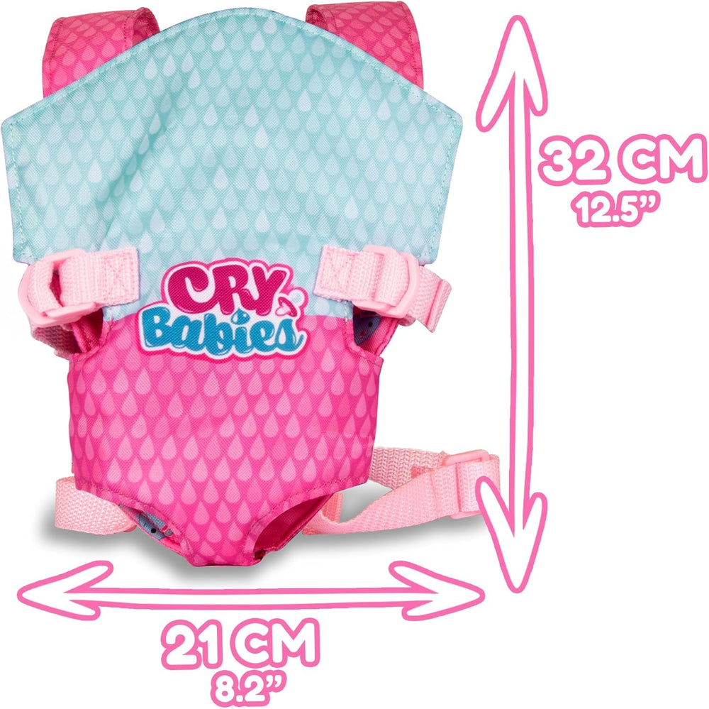 CRY BABIES Babytrage - Puppentrage, tragbar Vorne und Hinten, Tragesitz; Puppenzubehör für Cry Babies Puppen und alle 30cm Puppen geeignet - Perfekte Spielzeug für Kinder ab 3 Jahren
