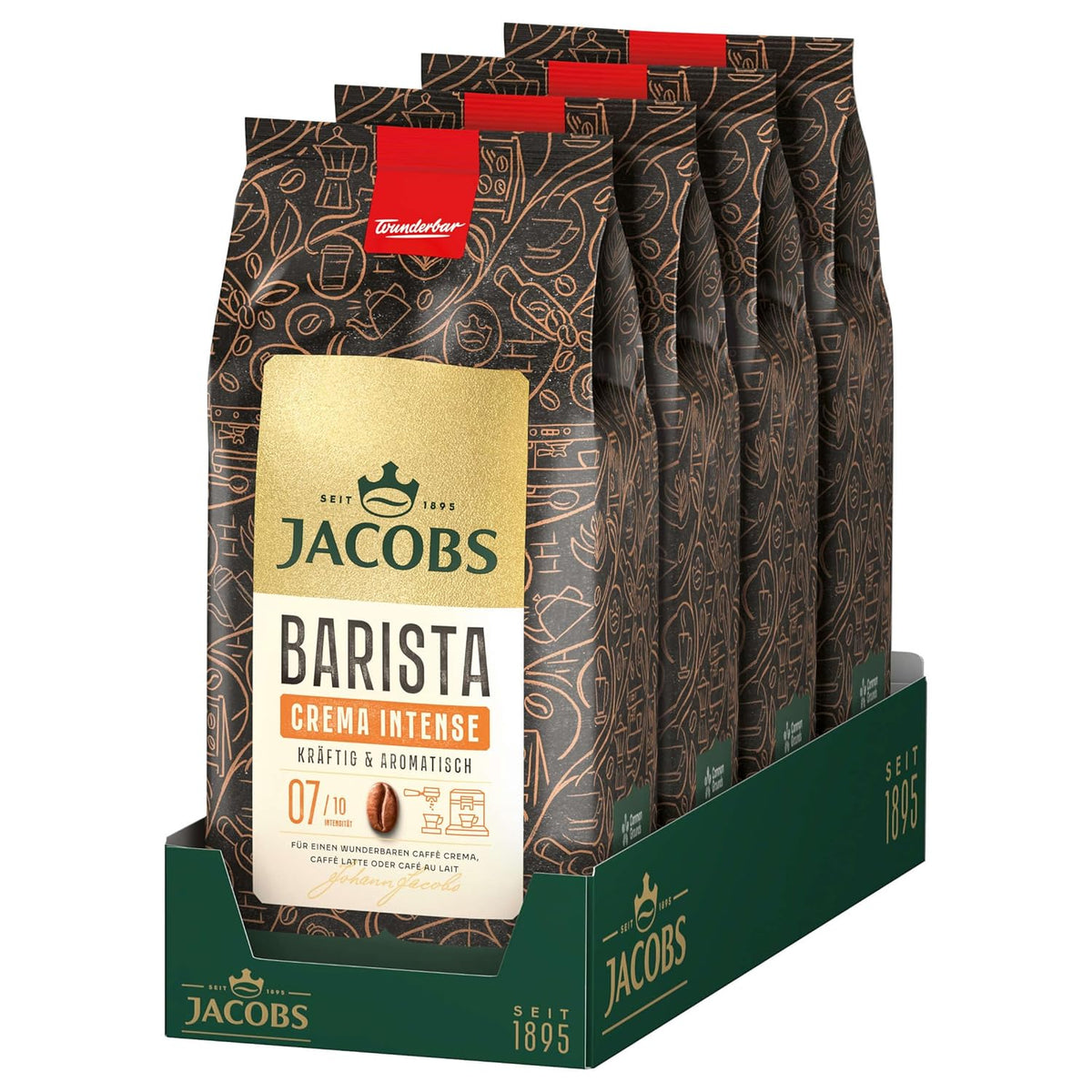 Cafea boabe întregi JACOBS Barista Editions Crema Intense (4 x 1 kg)
