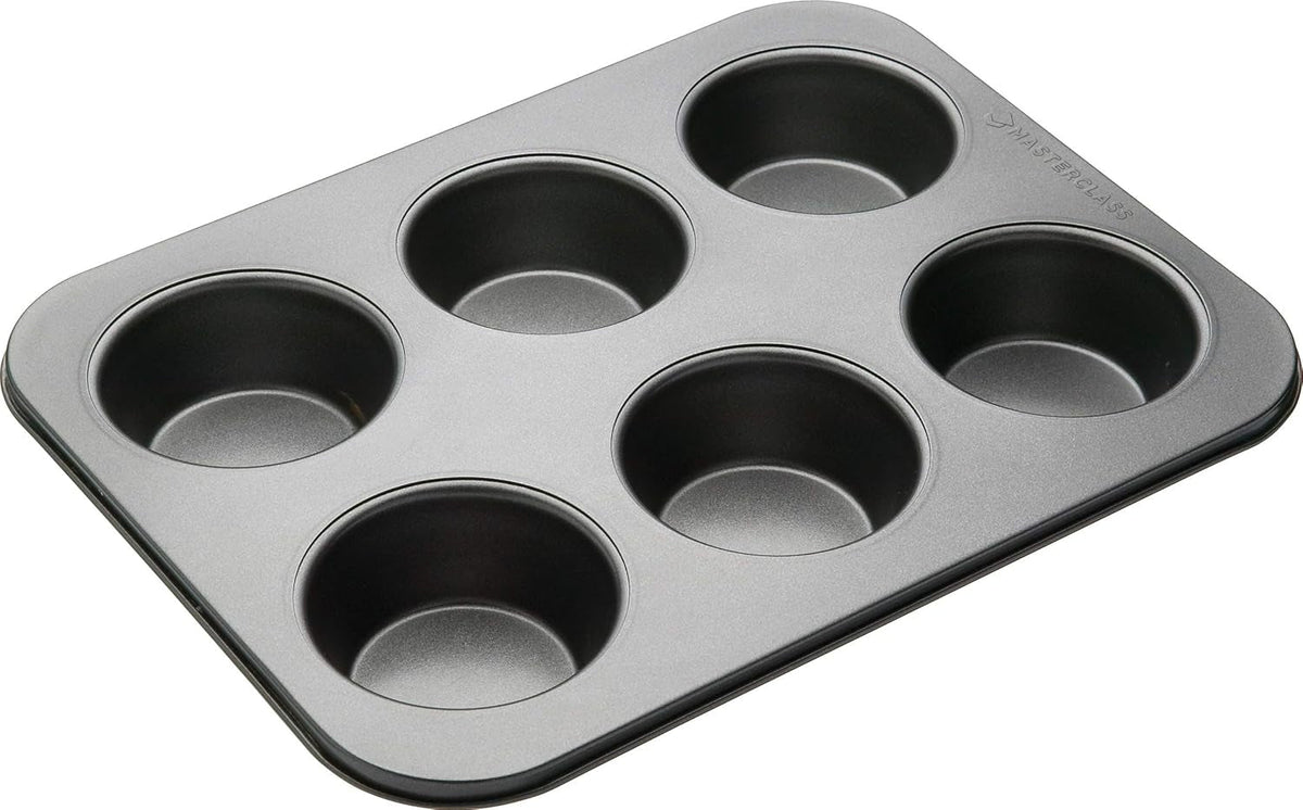 Masterclass Tiefes Muffinblech/Yorkshire Puddingform, 6-Loch-Form Mit PTFE-, PFOA- Und Bpa-Freier Antihaftbeschichtung, Robuster 1 mm Kohlenstoffstahl, Grau, 35 X 26 cm Formák és tálcák sütéshez Naty Shop