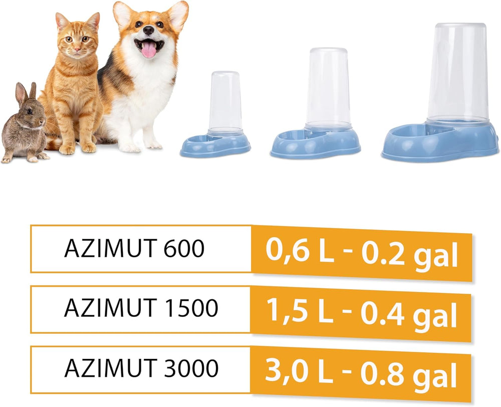 Ferplast Futter- oder Wasserspender für Hunde und Katzen AZIMUT 600 Futtertrog Water 0,6 liter, Rutschfester Boden, 12,5 x 19 x ma 19,5 cm kék