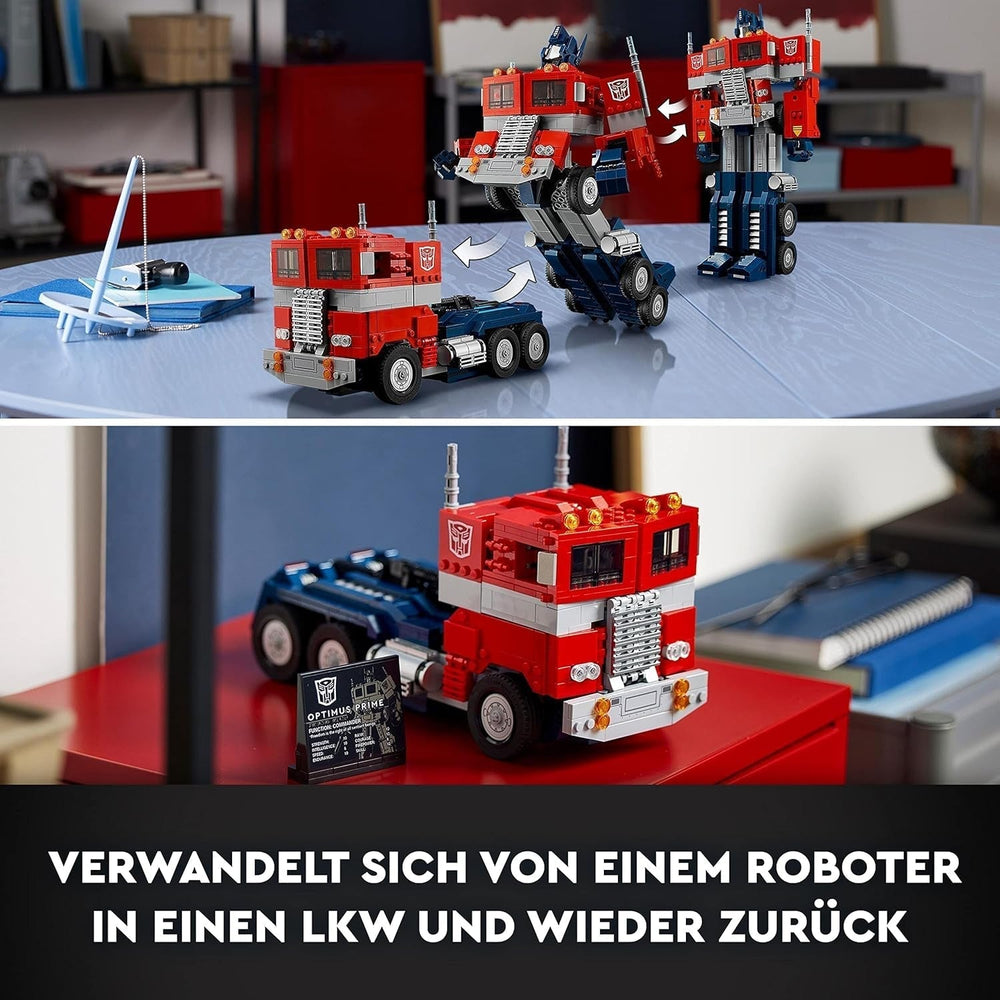 LEGO 10302 Icons Optimus Prime készlet, 2 az 1-ben robotfigura és modell teherautó, Transformers játék modellkészlet felnőtteknek, születésnapi vagy karácsonyi ajándék férfiaknak, nőknek, neki és neki építőkészletek Besuche den LEGO-Store