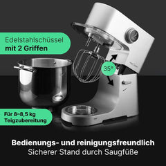 Proficook® Küchenmaschine Mit XXL 12L Schüssel | Knetmaschine Mit 2500W Longlife-Profi-Motor | Metallgetriebe Und Led-Display | Konyhai robotgép Für Bis Zu 8,5 Kg Tészta | 13 Sebesség | PC KM 1254 Anya és Gyermek Naty Shop