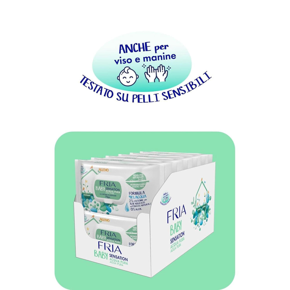 Baby Sensation pelenkázó törlőkendő tiszta vízzel, 98%-ban tisztított víz formula bőrtisztító hatással, bőrgyógyászatilag tesztelt, gazdaságos csomag Baby Wet Wipes Naty Shop