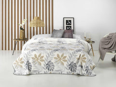 Nyomtatott takaró, nagy mennyiség, 100% poliészter, 450 G/m², puha, őszre/télre, Design Harmony N10, 170 x 240 cm, 90/105 cm-es ágyakhoz, szürke Naty Shop paplanok és paplanok, szürke 170 C10 -590