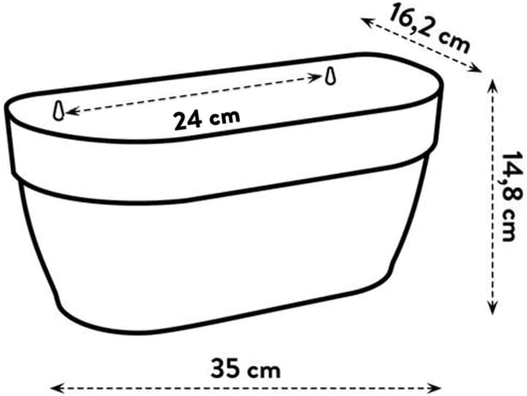 elho Vibia Campana Jardinieră de perete 35 - Jardinieră pentru balcon și utilizare în exterior - Ø 35,0 x H 14,8 cm - Negru/Antracit
