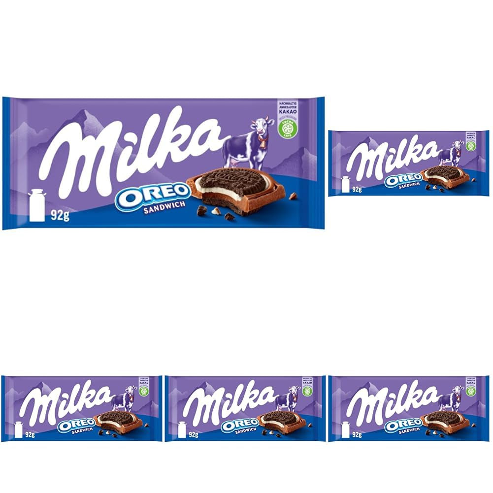 Milka Oreo Sandwich – alpesi tejcsokoládé, ropogós Oreo sütidarabokkal és sima vaníliakrémmel töltve – 92g