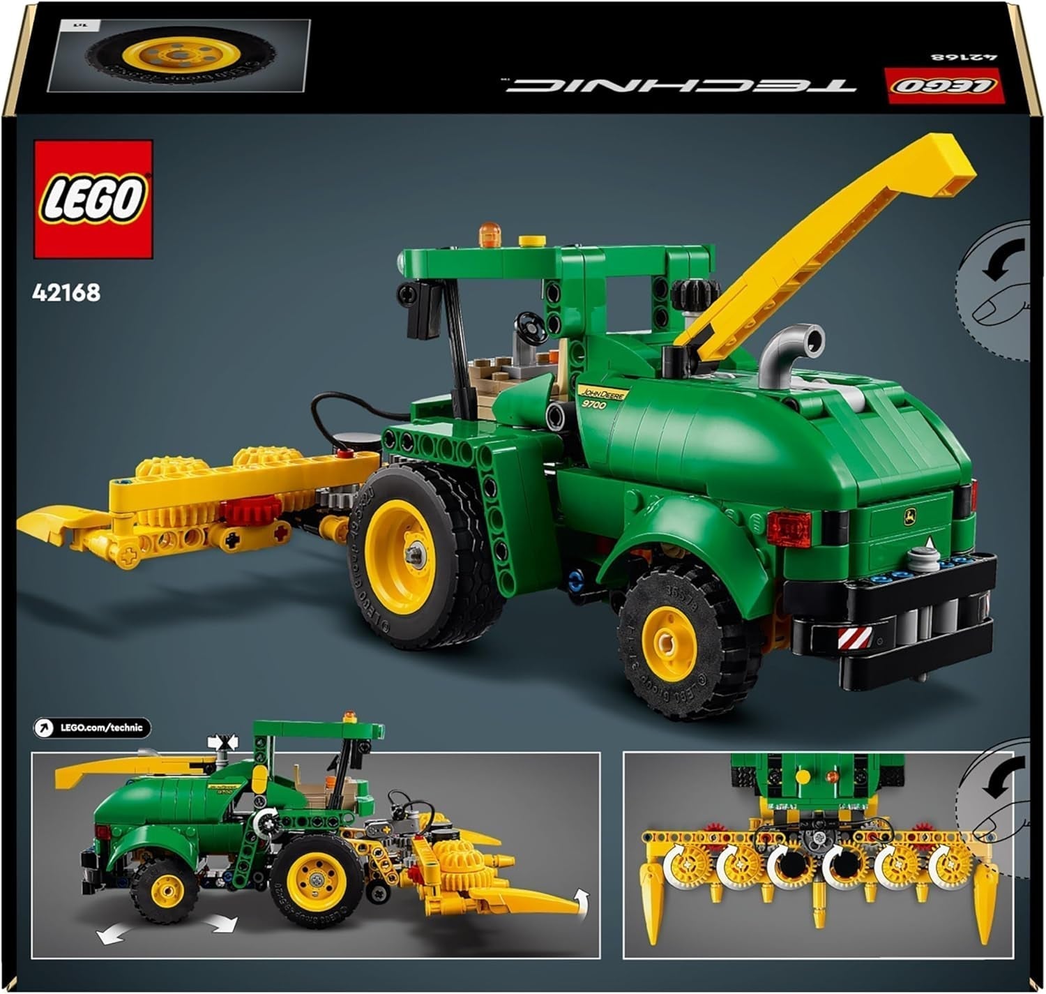 LEGO Technic John Deere 9700 Takarmánykombájn Gyerek játék traktor Farm Szett Járműmodell valósághű funkciókkal Ajándék fiúknak és lányoknak 9 éves, 42168 építőkészletek Besuche den LEGO-Store