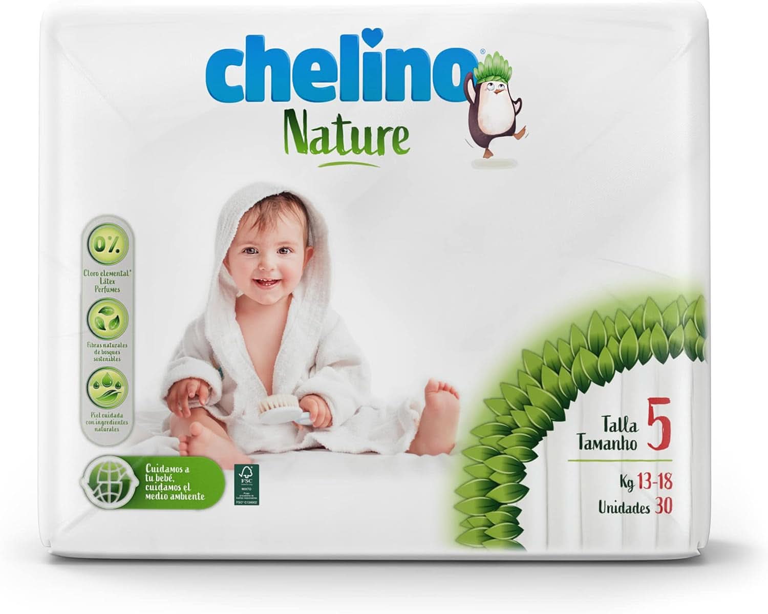 Chelino Natura pelenkák 5-ös méretű (13-18 kg) gyerekeknek, 180 pelenkák Mother and Child Naty Shop