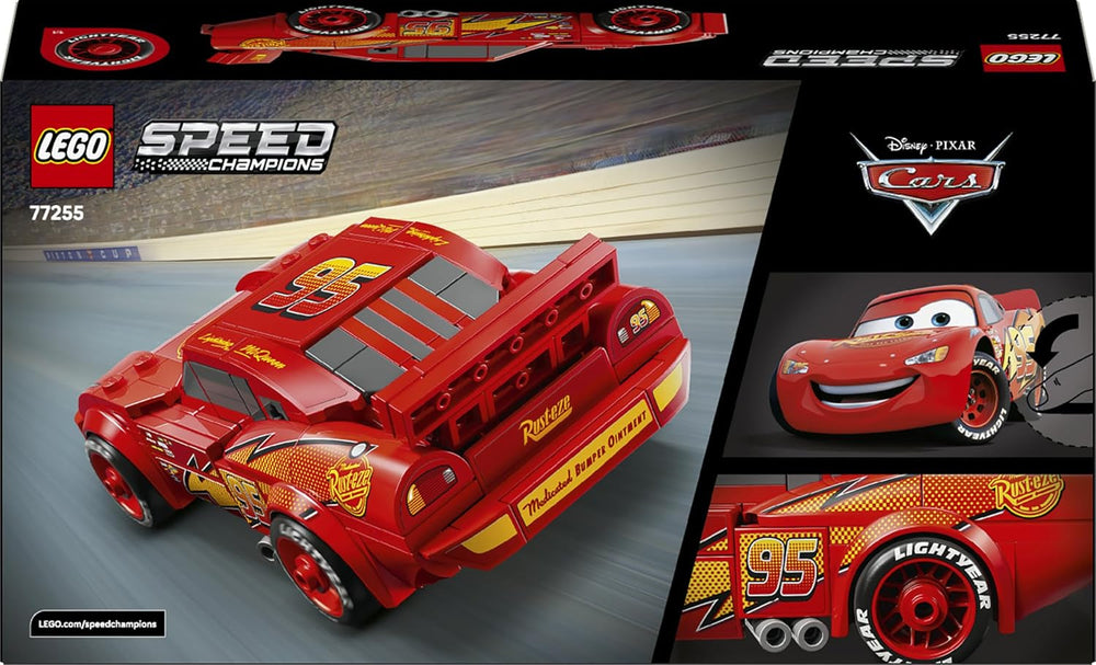 LEGO Speed ​​​​Champions | Lightning McQueen – Spielzeug zu Cars von Disney Pixar – DIY Deko für Kinderzimmer – Auto Spielset – Kreatives Geschenk für Mädchen, Jungen und Autofans ab 9 Jahren – 77255