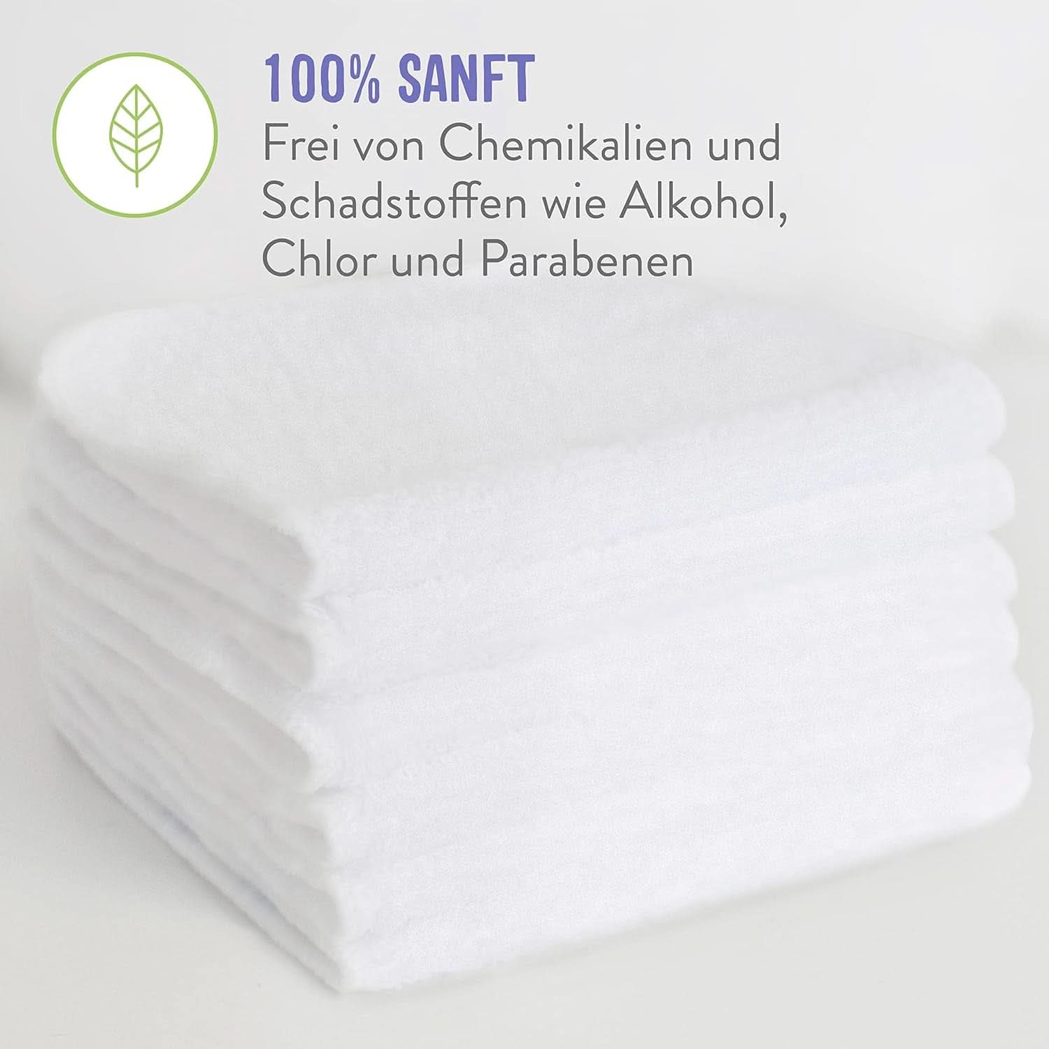 Bambino Mio, Șervețele reutilizabile pentru bebeluși - Basic - Eco-Friendly, fără chimicale, cu două fețe, lavabile, pachet de 10, Cloud - ambalajul poate varia Servetele Umede Bebelusi Naty Shop