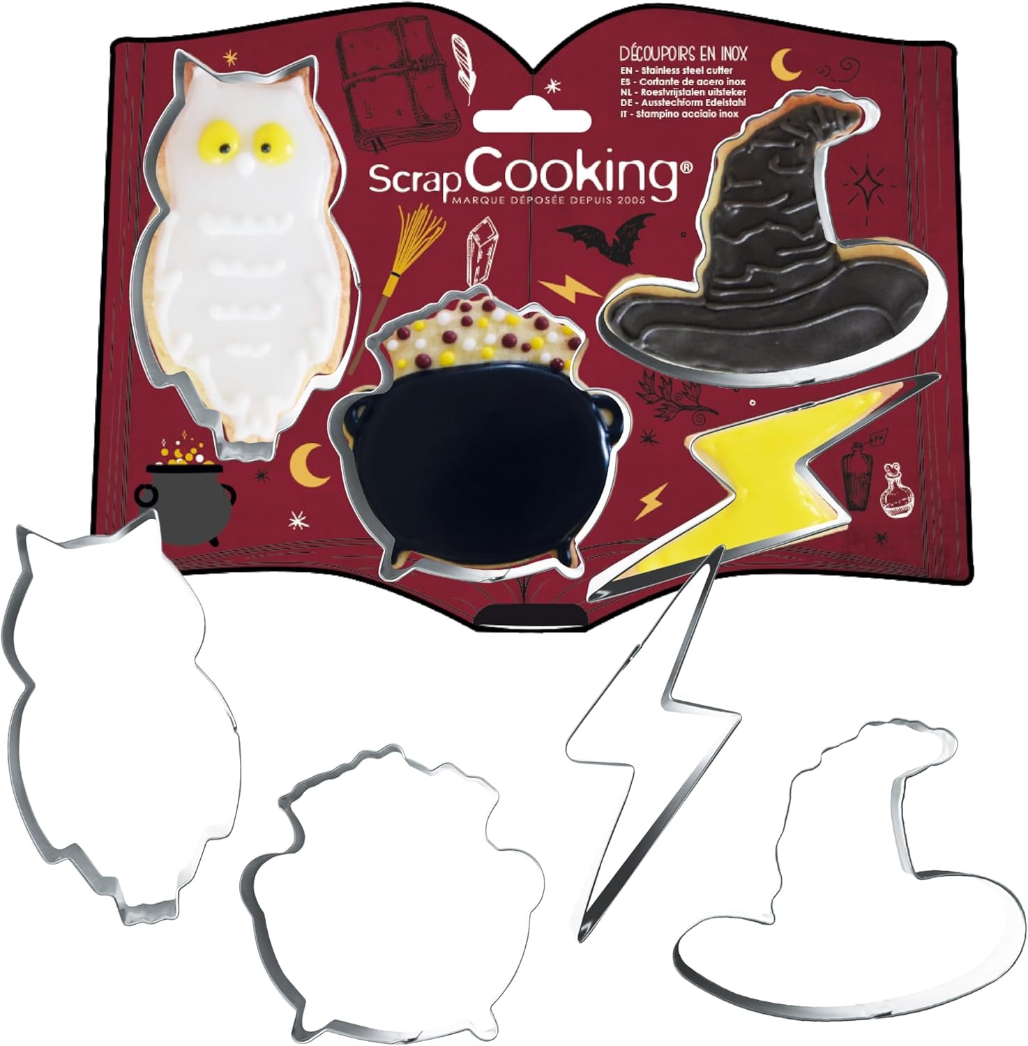 Forme de biscuiți din oțel inoxidabil ScrapCooking, 4 bucăți, accesoriu de copt, ziua de naștere, decorațiune – 2071