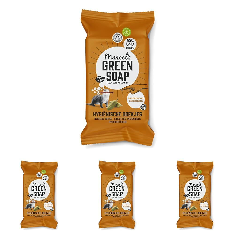 Marcel's Green Soap kéznedves törlőkendők 60 csomag - Vanília és Cseresznyevirág - Növényi alapú - Bio