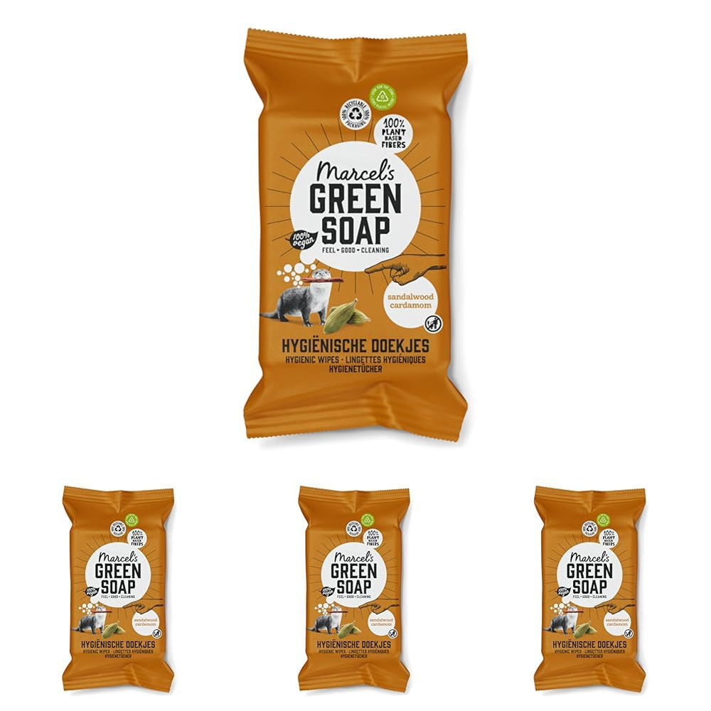 Marcel's Green Soap kéznedves törlőkendők 60 csomag - Vanília és Cseresznyevirág - Növényi alapú - Bio