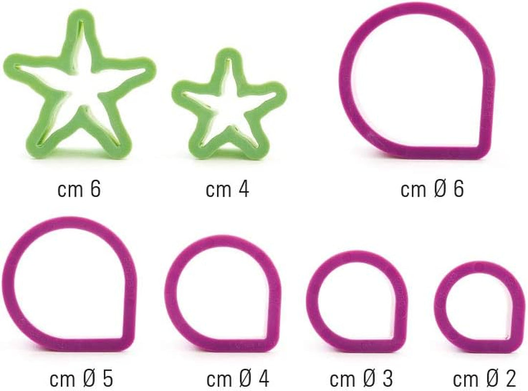 KIT 7 vágó Rosen-Szett, műanyag, lila, 8,5 x 8,5 x 5 cm