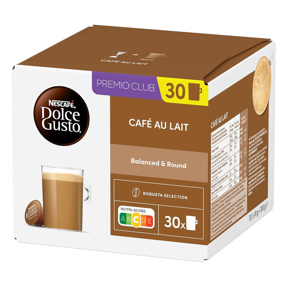 NESCAFÉ DOLCE GUSTO Café au Lait Kaffeekapseln 3er Vorratspack (3 x 30 Kapseln)