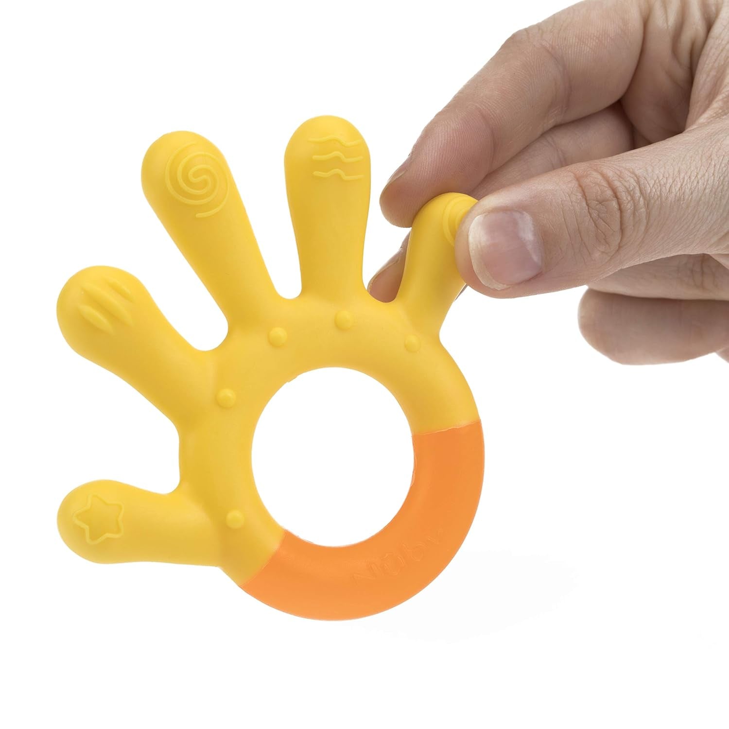 Nuby - Inele de dentiție în 3 etape - 3 inele de dentiție pentru stimularea gingiilor și ameliorarea durerii dentare - Jucărie de dentiție pentru bebeluși - Fără BPA - 3+ luni