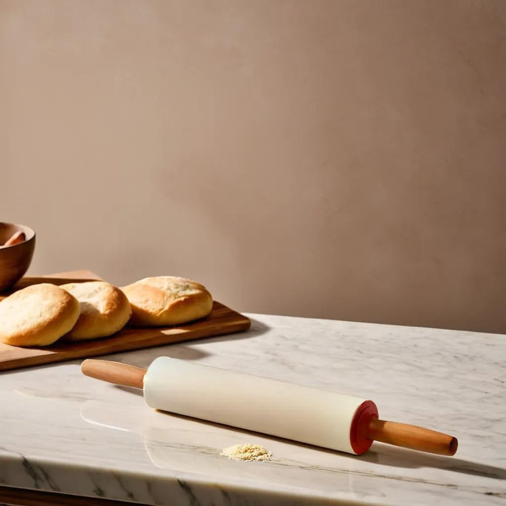 G S D Haushaltsgeräte Teigrolle Antihaft, Kunststoff, Rot/Weiß