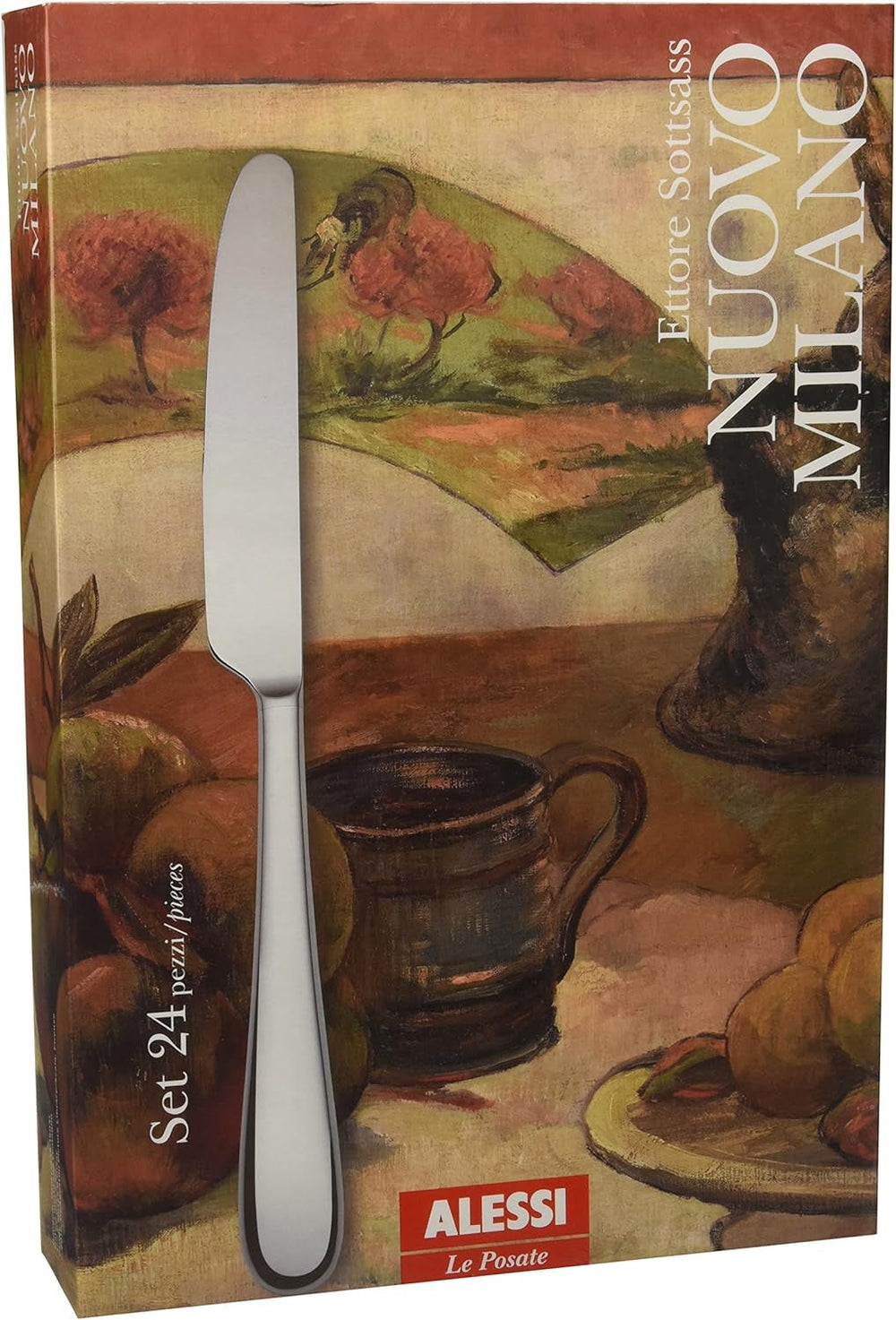 Alessi 5180S24M Nuovo Milano Set de tacâmuri monobloc 24 piese din oțel inoxidabil lustruit 18/10 Bucatarie Naty Shop