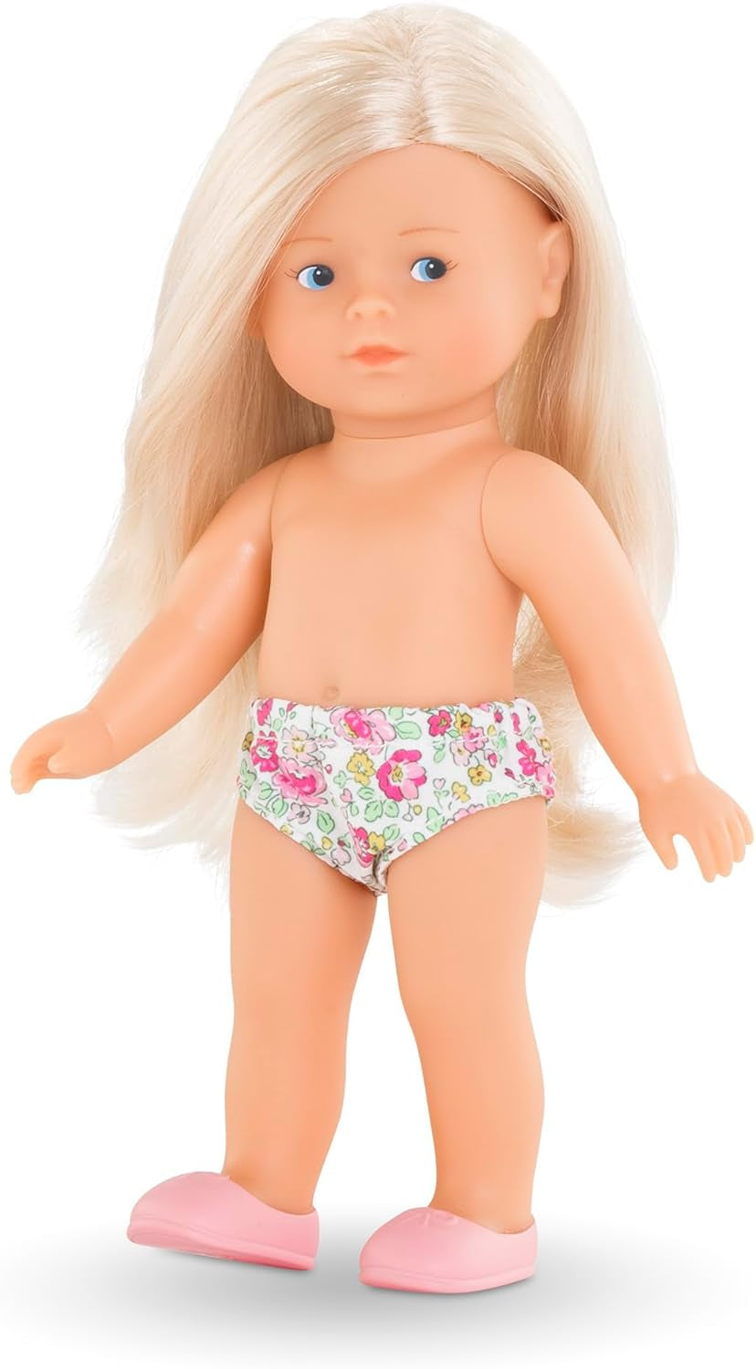 Les Trends Corolline Rosy Miniwelt készlet, Vollvinylpuppe mit langem Haar, Bürste, extra outfit Geschenkboxban, 4 Teile, Vanilleduft, 20 cm, kb 3 Jahren