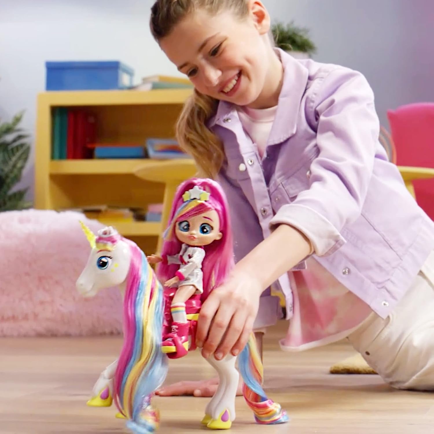 BFF by Tränenbabys Dreamy & Rym Deluxe-Set, exkluzív bewegliche Puppe Dreamy und Sein Einhorn Rym - Optimales Geschenk für Jungen und Mädchen ab 5 év