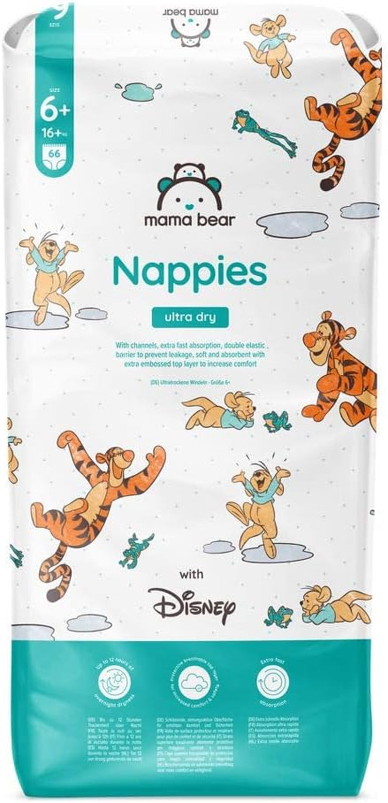 Amazon márka: Mama Bear Disney Ultra Dry pelenkák, 3-as méret (4-9 kg) - Havi doboz, fehér, 172 darab (2 86 darabos csomag)