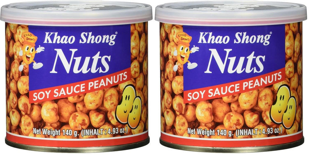 Khao Shong sült zöldborsó Wasabival, ropogós borsó fűszeres tésztában, alacsony zsírtartalmú alternatíva a diófélék helyett, közepesen fűszeres, 1 140 g-os doboz | 140 g (1 csomag)