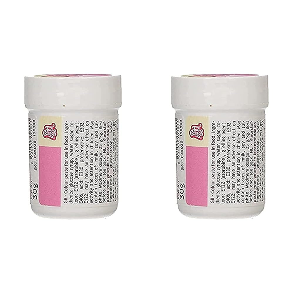 Colorant alimentar concentrat Funcakes Paste Color Pink; pentru aluat, cremă, fondant, marțipan, aluat, pastă de modelat și pastă de flori. Halal și Kosher. 30 g
