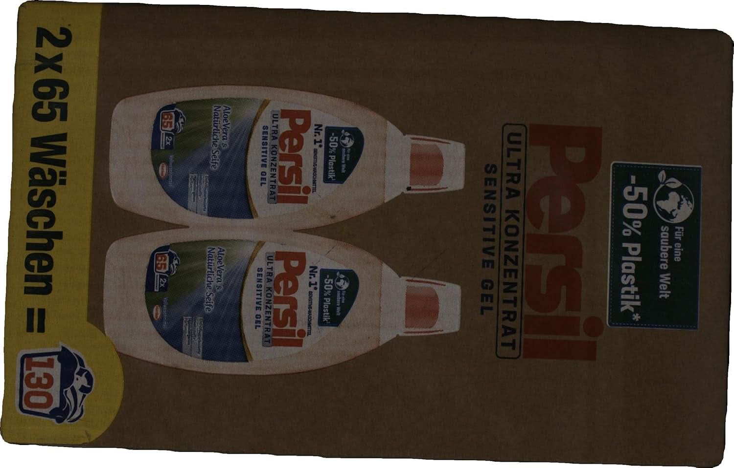 Persil Ultra Concentrate Sensitive Gel (130 mosás), Folyékony mosószer allergiáknak és babáknak kisebb üvegben, kevesebb műanyagért, Eltávolítja a nehéz foltokat, Bőrgyógyászatilag tesztelt Naty Shop mosószerek