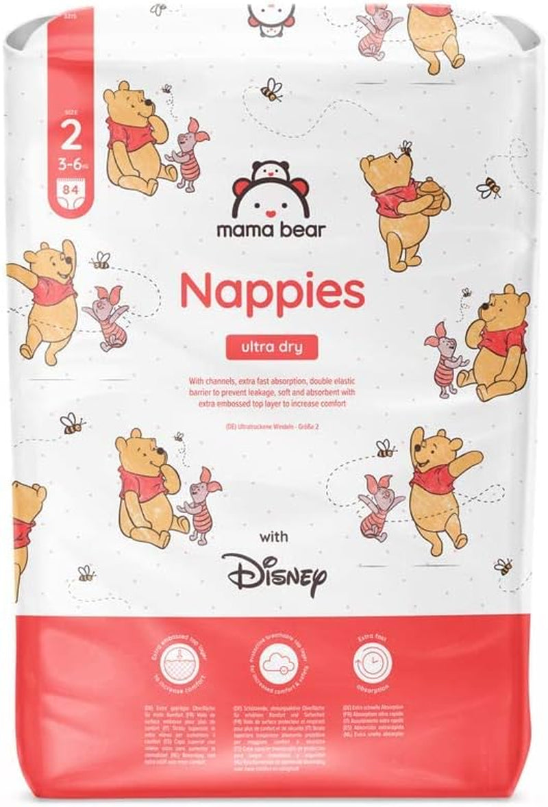 Amazon márka: Mama Bear Disney Ultra Dry pelenkák, 3-as méret (4-9 kg) - Havi doboz, fehér, 172 darab (2 86 darabos csomag)